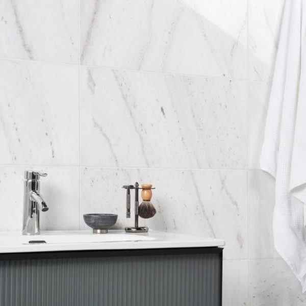 Alaska White | 1 sq. ft. Alaska White 12×24″ Polished Marble Tile 12X24 Stone 12X24