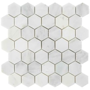 Asian Statuary | 1 sq. ft. Asian Statuary 2″ Hexagon Polished Marble Mosaic Tile 2 Asian Statuary 2