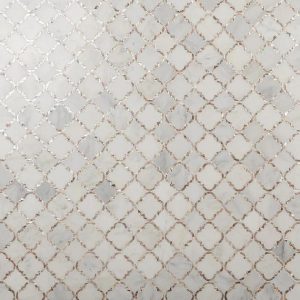 Asian Statuary | 1 sq. ft. Cassie Chapman Eva White 4″ Polished Marble & Mother of Pearl Arabesque Mosaic Tile Eva Asian Statuary Asian Statuary