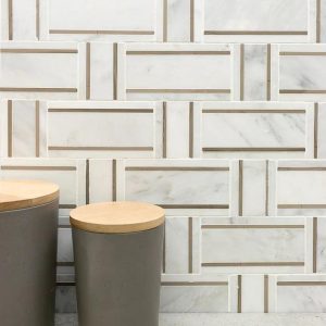 Asian Statuary | 1 sq. ft. Esplanade Canyon Cloud Polished Marble Mosaic Tile Canyon Cloud Asian Statuary Asian Statuary