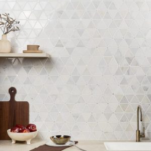 Asian Statuary | 1 sq. ft. Highland Akoya White 2″ Marble & Pearl Polished Mosaic Tile Akoya Asian Statuary Akoya