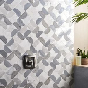 Asian Statuary | 1 sq. ft. Isobel Glacier Gray Polished Marble Luxury Mosaic Tile Glacier Asian Statuary Asian Statuary