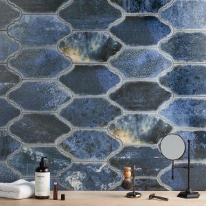 Backsplash & Kitchen | 1 sq. ft. Adorno Arabesque Blue 6×10 Matte Porcelain Tile Blue Backsplash & Kitchen Backsplash & Kitchen