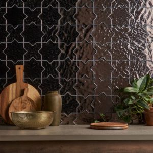 Backsplash & Kitchen | 1 sq. ft. Behati Bronze 4″ Star Cross Polished Glass Mosaic Tile Bronze Backsplash & Kitchen Backsplash & Kitchen