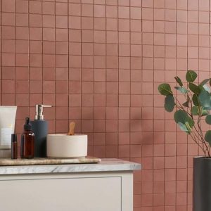 Backsplash & Kitchen | 1 sq. ft. Clay Grace Red 2×2 Matte Porcelain Mosaic Tile Red Backsplash & Kitchen Backsplash & Kitchen