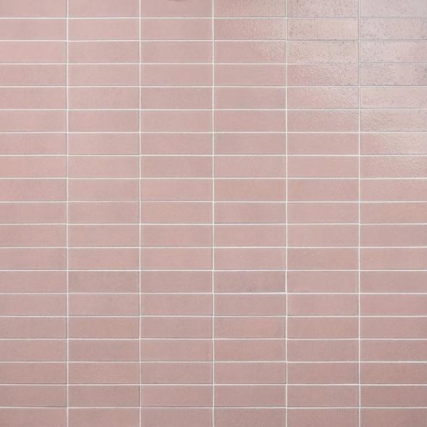 Backsplash & Kitchen | 1 sq. ft. Color One Blush Pink 2×8 Glossy Lava Stone Tile  Blush Pink Backsplash & Kitchen Backsplash & Kitchen