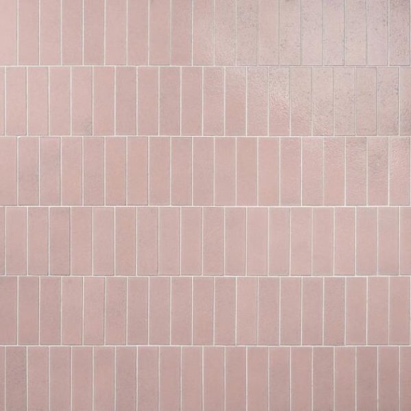 Backsplash & Kitchen | 1 sq. ft. Color One Blush Pink 2×8 Glossy Lava Stone Tile  Blush Pink Backsplash & Kitchen Backsplash & Kitchen