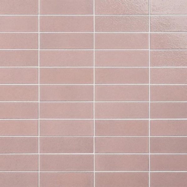 Backsplash & Kitchen | 1 sq. ft. Color One Blush Pink 2×8 Glossy Lava Stone Tile  Blush Pink Backsplash & Kitchen Backsplash & Kitchen