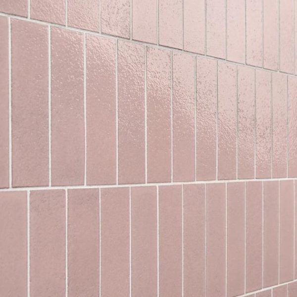 Backsplash & Kitchen | 1 sq. ft. Color One Blush Pink 2×8 Glossy Lava Stone Tile  Blush Pink Backsplash & Kitchen Backsplash & Kitchen