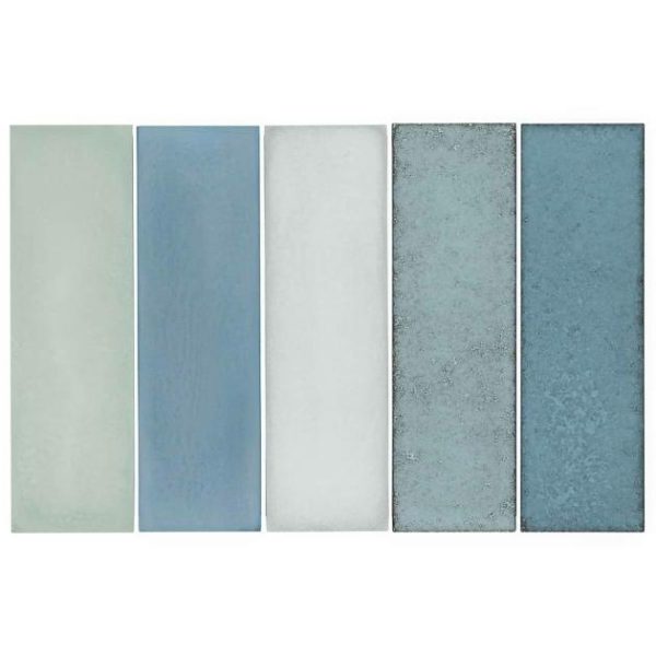 Backsplash & Kitchen | 1 sq. ft. Color One Ocean Blend Blue 2×8 Cement and Lava Stone Tiles Ocean Blue Multi Backsplash & Kitchen Backsplash & Kitchen