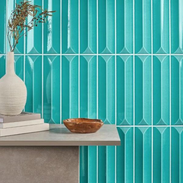 Backsplash & Kitchen | 1 sq. ft. Colorplay Inflex Teal Green 4.5×18 3D Crackled Glossy Ceramic Tile Teal Backsplash & Kitchen Backsplash & Kitchen