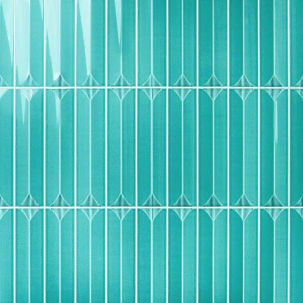 Backsplash & Kitchen | 1 sq. ft. Colorplay Inflex Teal Green 4.5×18 3D Crackled Glossy Ceramic Tile Teal Backsplash & Kitchen Backsplash & Kitchen