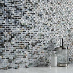 Backsplash & Kitchen | 1 sq. ft. Deep Sea Black Pearl Mini Brick Pattern Polished Mosaic Tile Mini Brick Backsplash & Kitchen Backsplash & Kitchen