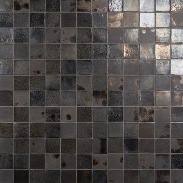 Backsplash & Kitchen | 1 sq. ft. Emery Bronze and Silver Mixed Metallic 4×4 Square Handmade Crackled Terracotta Subway Tile Metallic Mix Backsplash & Kitchen Backsplash & Kitchen