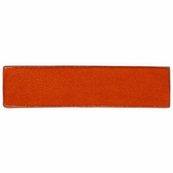 Backsplash & Kitchen | 1 sq. ft. Emery Orange 2×8 Handmade Crackled Terracotta Polished Subway Tile Orange Backsplash & Kitchen Backsplash & Kitchen