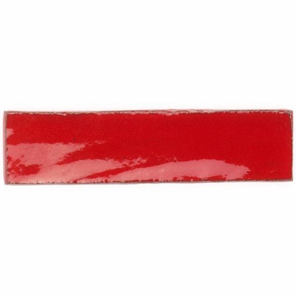 Backsplash & Kitchen | 1 sq. ft. Emery Selenium Red 2×8 Handmade Crackled Terracotta Polished Subway Tile Red Backsplash & Kitchen Backsplash & Kitchen