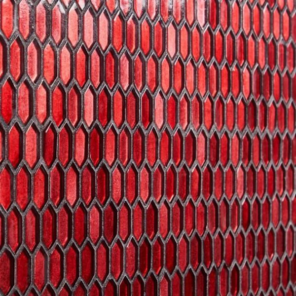 Backsplash & Kitchen | 1 sq. ft. Flicker Metallic Red 1/4″ x 1″ Polished Glass Mosaic Tile Red Backsplash & Kitchen Backsplash & Kitchen