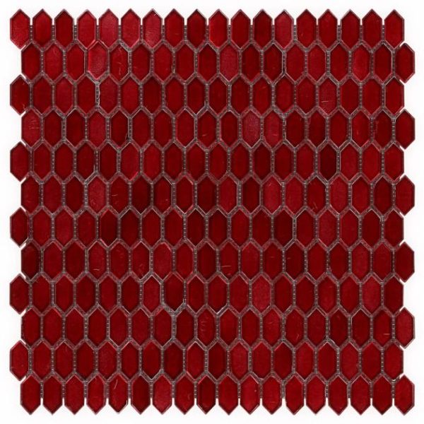 Backsplash & Kitchen | 1 sq. ft. Flicker Metallic Red 1/4″ x 1″ Polished Glass Mosaic Tile Red Backsplash & Kitchen Backsplash & Kitchen