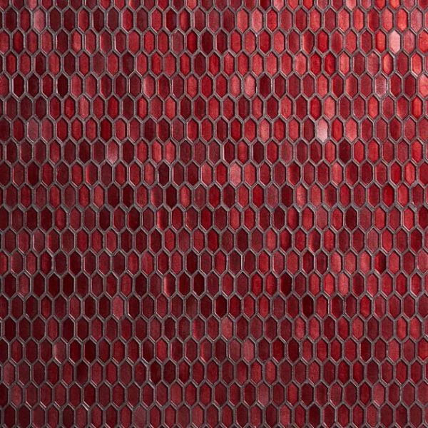 Backsplash & Kitchen | 1 sq. ft. Flicker Metallic Red 1/4″ x 1″ Polished Glass Mosaic Tile Red Backsplash & Kitchen Backsplash & Kitchen