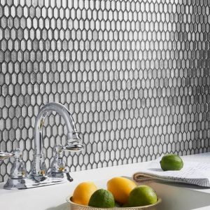 Backsplash & Kitchen | 1 sq. ft. Flicker Silver 1/4″ x 1″ Polished Glass Mosaic Tile Silver Backsplash & Kitchen Backsplash & Kitchen