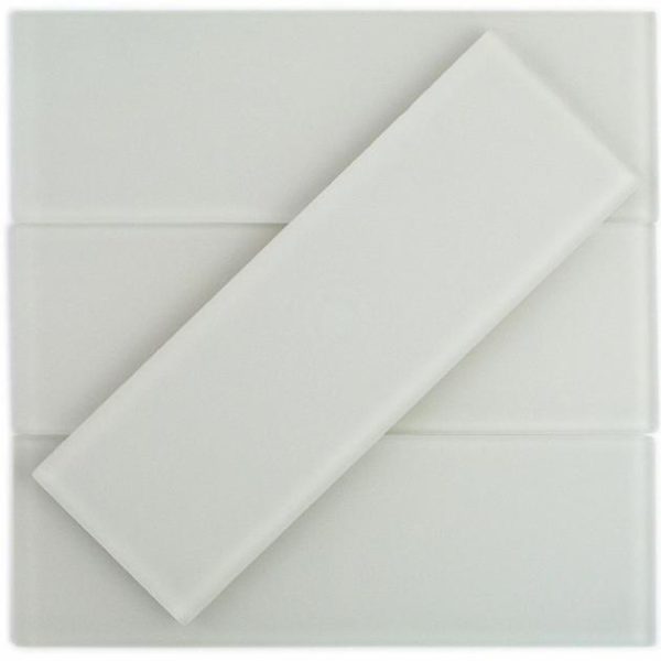 Backsplash & Kitchen | 1 sq. ft. Loft Super White 4×12 Frosted Glass Subway Wall Tile Super White Frosted Backsplash & Kitchen Backsplash & Kitchen