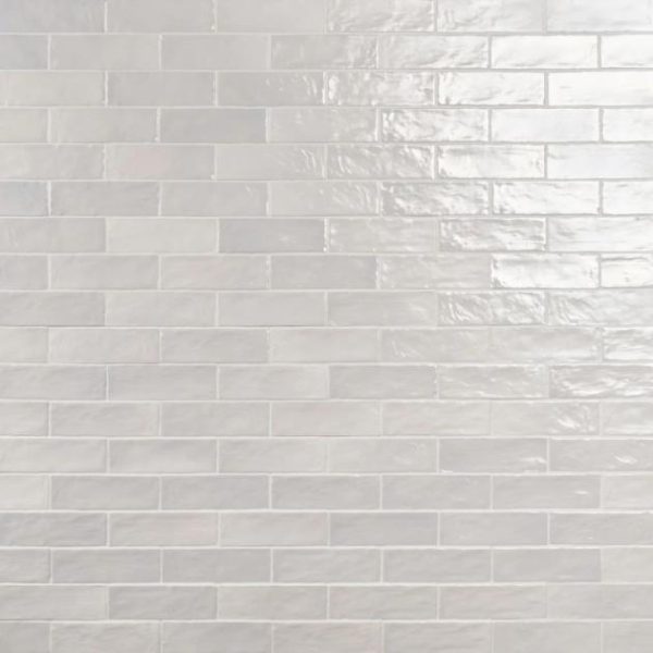 Backsplash & Kitchen | 1 sq. ft. Montauk Gin White 2×8 Mixed Finish Ceramic Subway Tile Gin White Backsplash & Kitchen Backsplash & Kitchen