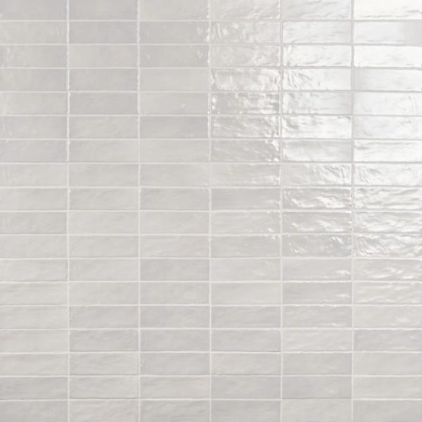 Backsplash & Kitchen | 1 sq. ft. Montauk Gin White 2×8 Mixed Finish Ceramic Subway Tile Gin White Backsplash & Kitchen Backsplash & Kitchen