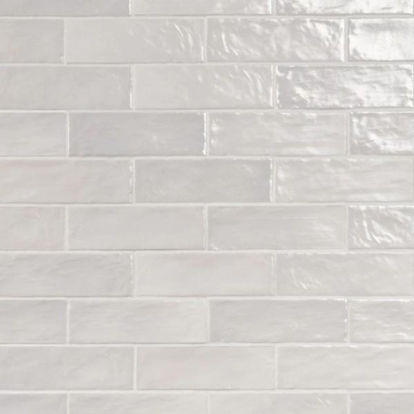 Backsplash & Kitchen | 1 sq. ft. Montauk Gin White 2×8 Mixed Finish Ceramic Subway Tile Gin White Backsplash & Kitchen Backsplash & Kitchen