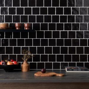 Backsplash & Kitchen | 1 sq. ft. Montauk Jet Black 4×4 Mixed Finish Ceramic Tile Jet Black Backsplash & Kitchen Backsplash & Kitchen