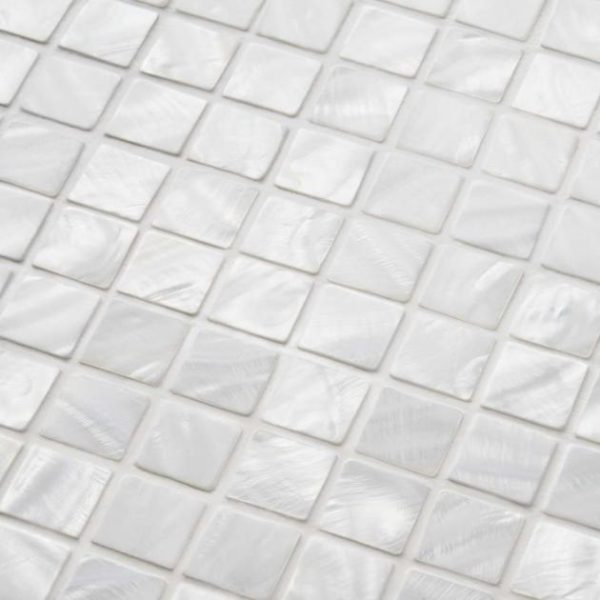 Backsplash & Kitchen | 1 sq. ft. Mother of Pearl Oyster White 1×1 Polished Mosaic Tile Oyster White 1X1 Backsplash & Kitchen Backsplash & Kitchen