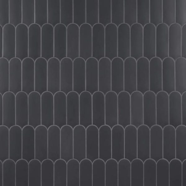 Backsplash & Kitchen | 1 sq. ft. Parry Charcoal 3×8 Fishscale Matte Ceramic Wall Tile Charcoal Backsplash & Kitchen Backsplash & Kitchen