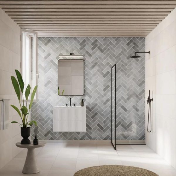 Backsplash & Kitchen | 1 sq. ft. Portmore Gray 3×8 Glossy Ceramic Subway Tile Gray Backsplash & Kitchen Backsplash & Kitchen