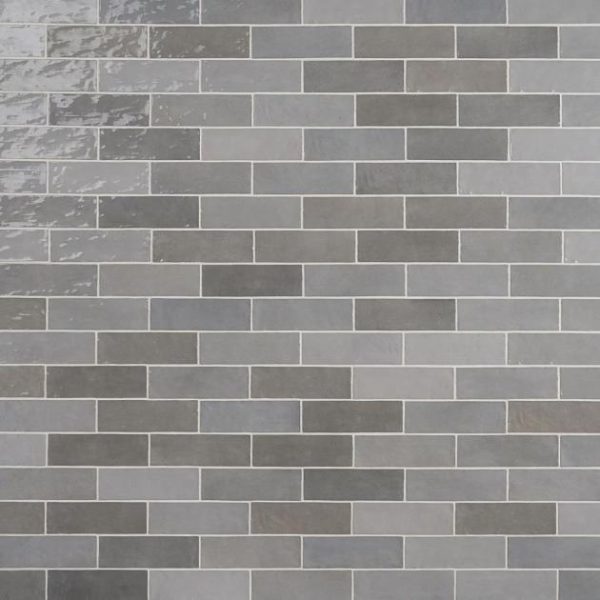 Backsplash & Kitchen | 1 sq. ft. Portmore Gray 3×8 Glossy Ceramic Subway Tile Gray Backsplash & Kitchen Backsplash & Kitchen