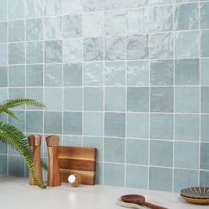 Backsplash & Kitchen | 1 sq. ft. Portmore Sky Blue 4×4 Glossy Ceramic Tile Sky Backsplash & Kitchen Backsplash & Kitchen