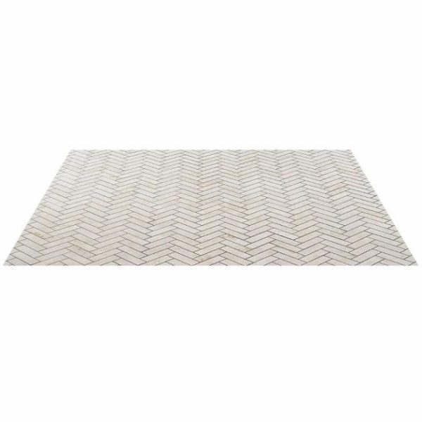 Backsplash & Kitchen | 1 sq. ft. Portrait Ivory 1×4 Herringbone Matte Porcelain Mosaic Tile Ivory Backsplash & Kitchen Backsplash & Kitchen