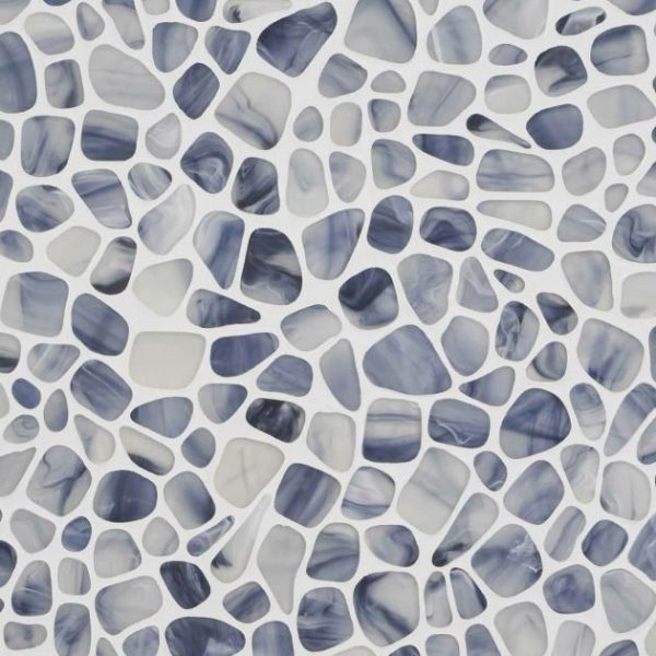 Backsplash & Kitchen | 1 sq. ft. Riverglass Blue Frosted Glass Mosaic Tile  Blue Backsplash & Kitchen Backsplash & Kitchen