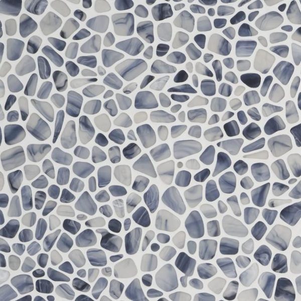 Backsplash & Kitchen | 1 sq. ft. Riverglass Blue Frosted Glass Mosaic Tile  Blue Backsplash & Kitchen Backsplash & Kitchen