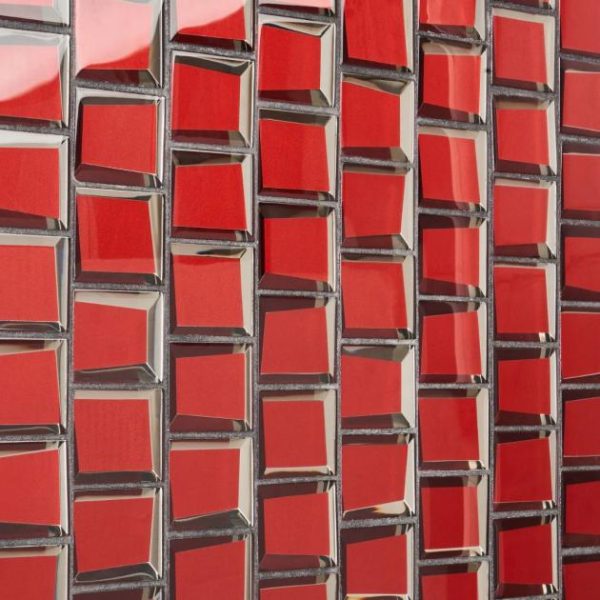 Backsplash & Kitchen | 1 sq. ft. Rumi Glam Red 2×3 Polished Mirrored Glass Mosaic Tile Red Backsplash & Kitchen Backsplash & Kitchen