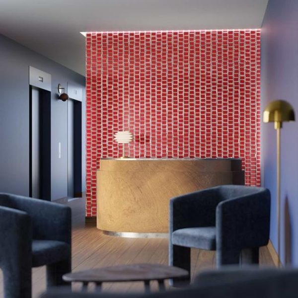 Backsplash & Kitchen | 1 sq. ft. Rumi Glam Red 2×3 Polished Mirrored Glass Mosaic Tile Red Backsplash & Kitchen Backsplash & Kitchen