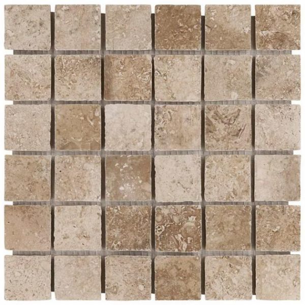 Backsplash & Kitchen | 1 sq. ft. Seville Delfi Dark Beige 2×2 Travertine Look Matte Porcelain Mosaic Tile Delfi Backsplash & Kitchen Backsplash & Kitchen