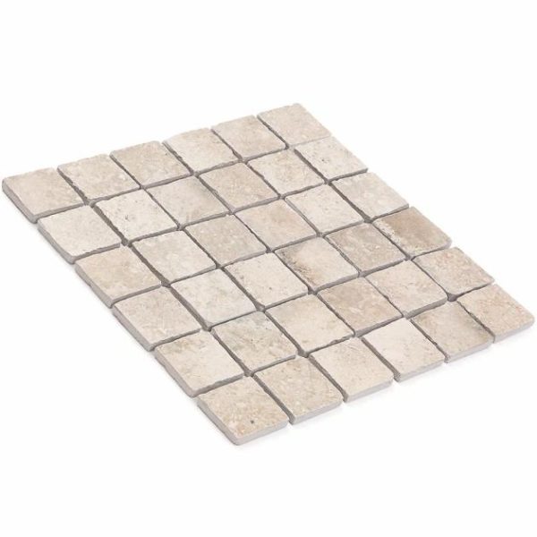 Backsplash & Kitchen | 1 sq. ft. Seville Delfi Dark Beige 2×2 Travertine Look Matte Porcelain Mosaic Tile Delfi Backsplash & Kitchen Backsplash & Kitchen