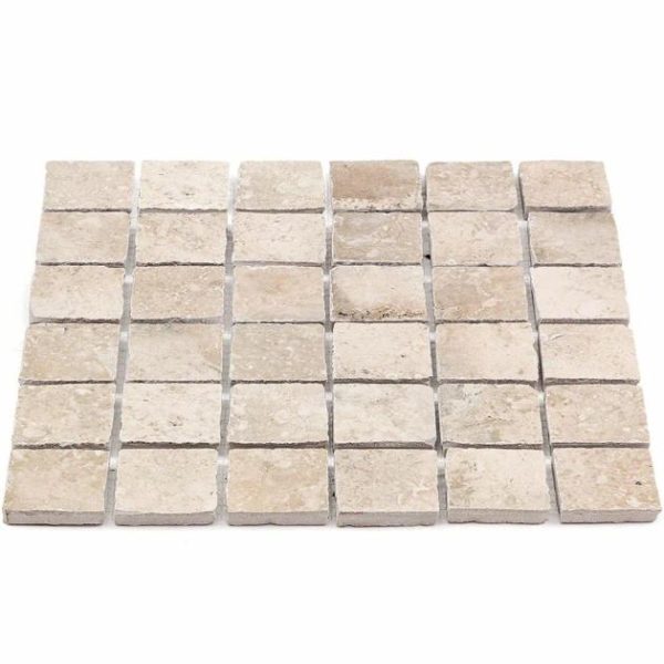 Backsplash & Kitchen | 1 sq. ft. Seville Delfi Dark Beige 2×2 Travertine Look Matte Porcelain Mosaic Tile Delfi Backsplash & Kitchen Backsplash & Kitchen