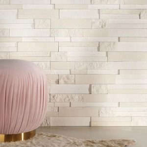 Backsplash & Kitchen | 1 sq. ft. StackStone 3D Ebbor Beige & Cream Marble Ledger Panel Mosaic Wall Tile Ebbor Backsplash & Kitchen Backsplash & Kitchen