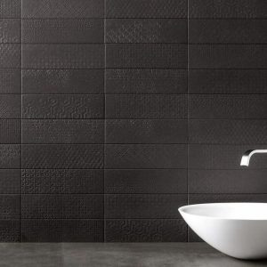 Backsplash & Kitchen | 1 sq. ft. Tessuto Carbone Charcoal Black 4×12 Porcelain Matte Subway Tile Carbone Backsplash & Kitchen Backsplash & Kitchen