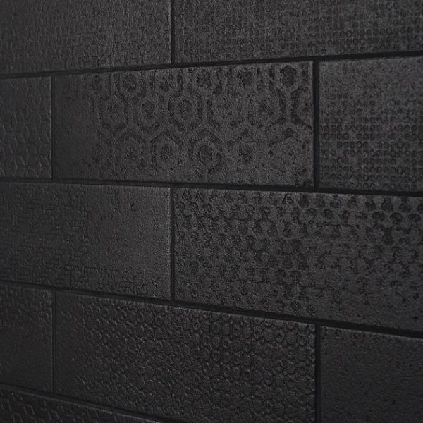 Backsplash & Kitchen | 1 sq. ft. Tessuto Carbone Charcoal Black 4×12 Porcelain Matte Subway Tile Carbone Backsplash & Kitchen Backsplash & Kitchen