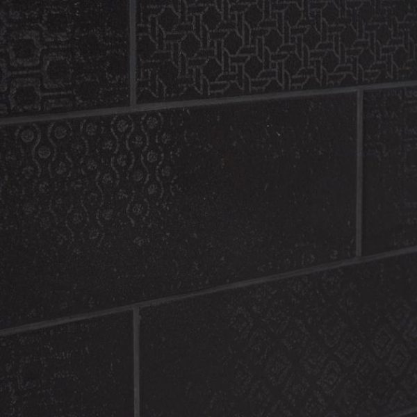 Backsplash & Kitchen | 1 sq. ft. Tessuto Carbone Charcoal Black 4×12 Porcelain Matte Subway Tile Carbone Backsplash & Kitchen Backsplash & Kitchen