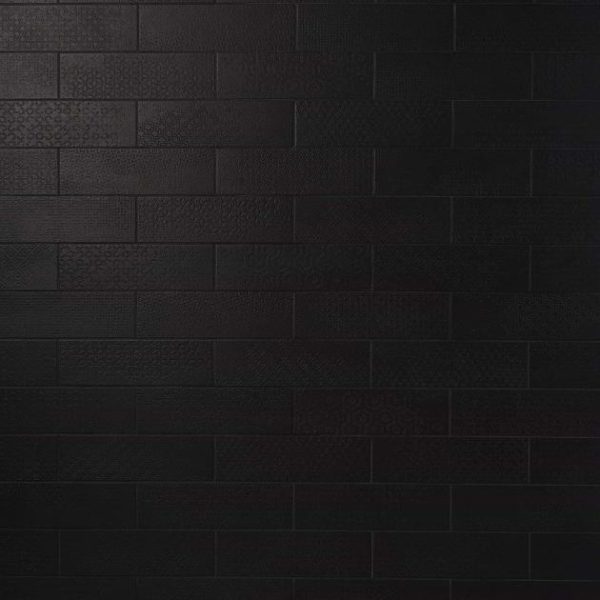 Backsplash & Kitchen | 1 sq. ft. Tessuto Carbone Charcoal Black 4×12 Porcelain Matte Subway Tile Carbone Backsplash & Kitchen Backsplash & Kitchen