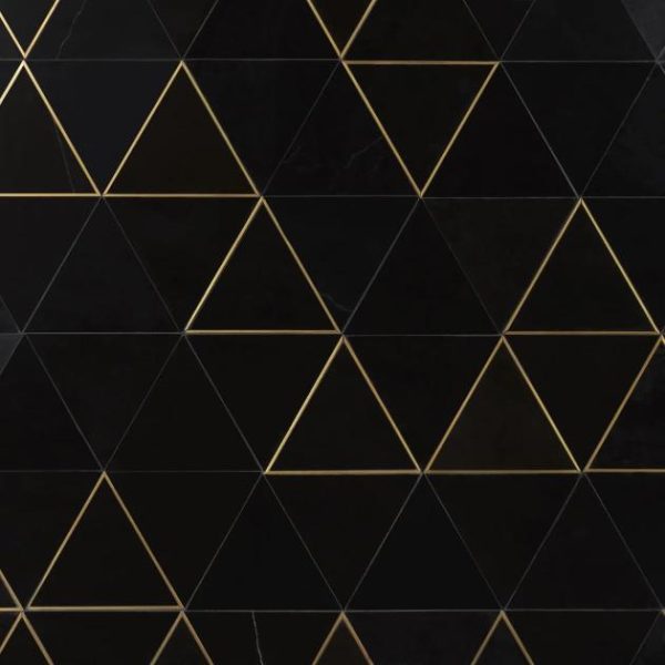 Backsplash & Kitchen | 1 sq. ft. Verin Nero Polished Marble and Brass 6×6 Mosaic Tile Nero Backsplash & Kitchen Backsplash & Kitchen