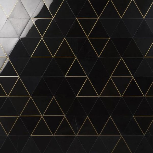 Backsplash & Kitchen | 1 sq. ft. Verin Nero Polished Marble and Brass 6×6 Mosaic Tile Nero Backsplash & Kitchen Backsplash & Kitchen