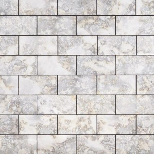 Backsplash & Kitchen | 1 sq. ft. Vilna Argenta Gray 3×6 Antique Mirror Polished Subway Wall Tile Argenta Backsplash & Kitchen Argenta